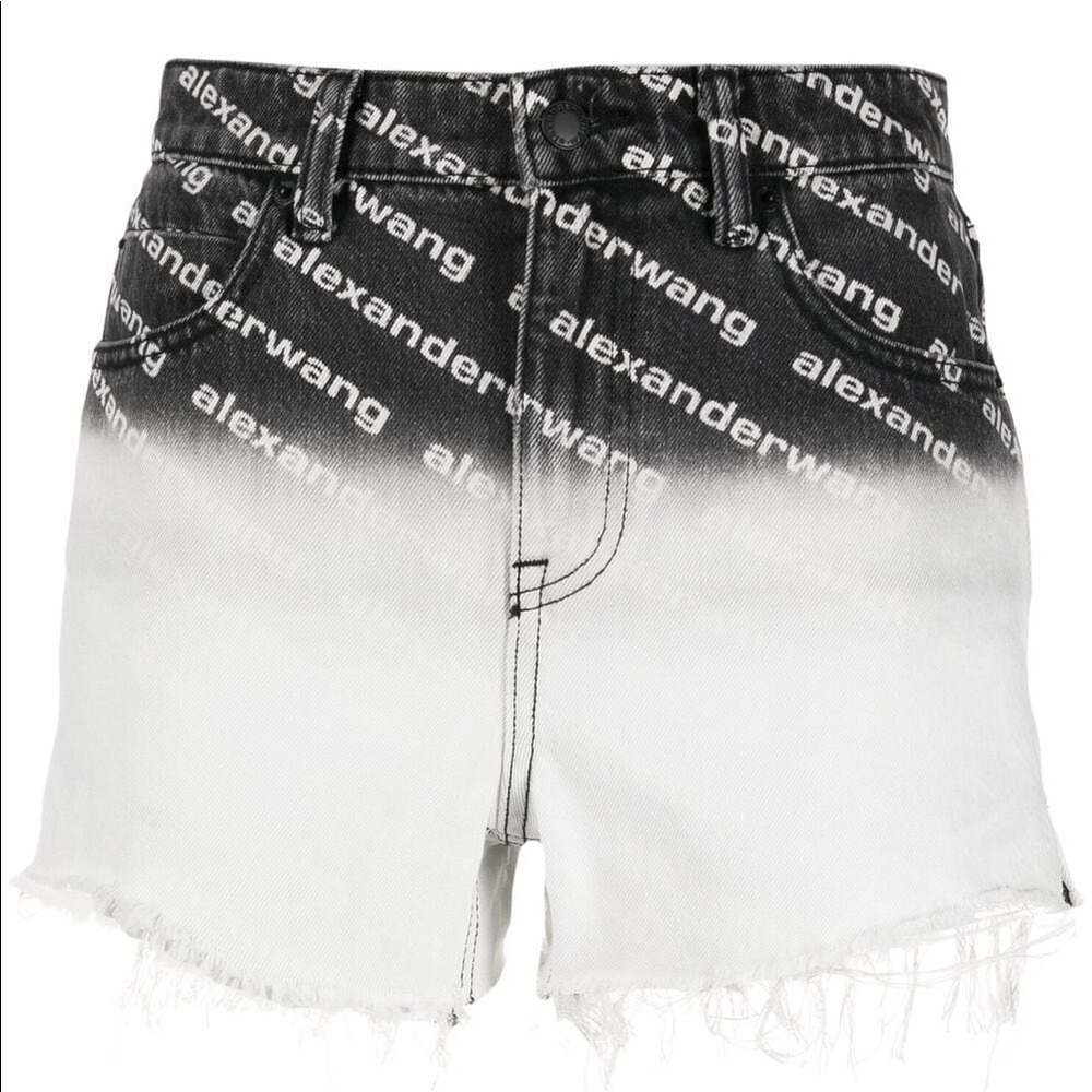 Alexander Wang Logo Print Ombré Shorts - Size 27